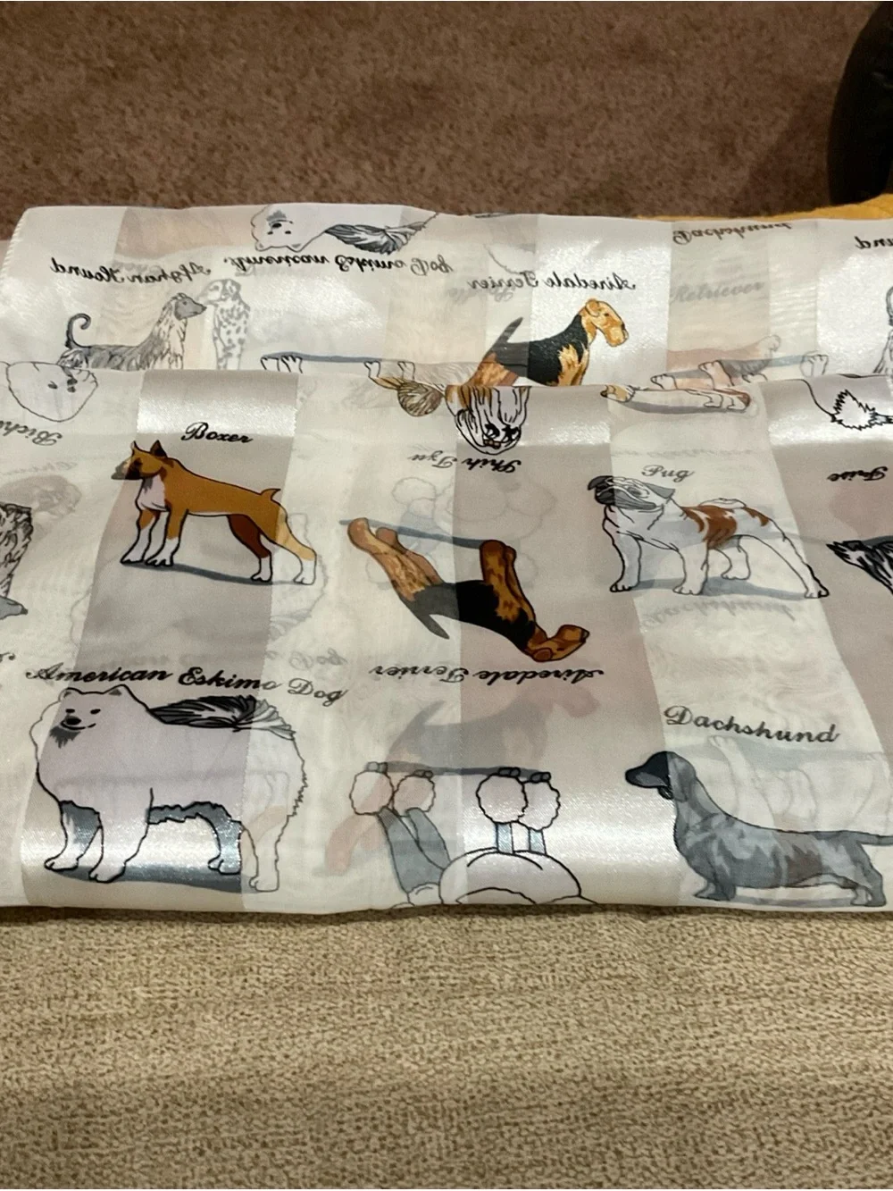 Sheer White Stripe Dog Scarf Women's Hair Head Wrap Boxer Pug Shih Tzu Poodle